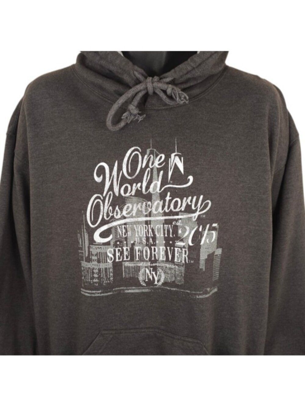 One World Observatory Sweatshirt Hoodie Mens Size Large Gray New York City